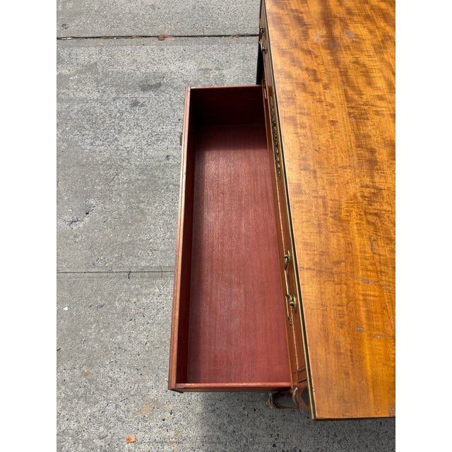 Vintage Neoclassical Empire Revival Brass Mounted Chest of Drawers With Ebonized Columns For Sale - Image 10 of 12
