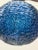 Art Glass Pendant Light : Vintage Mid-Century Cut Blue Glass Stacked Globe-Shaped Round “Blue Moon” Pendant Light Fixture. Mid Century Vibe For Sale In Los Angeles - Image 6 of 11