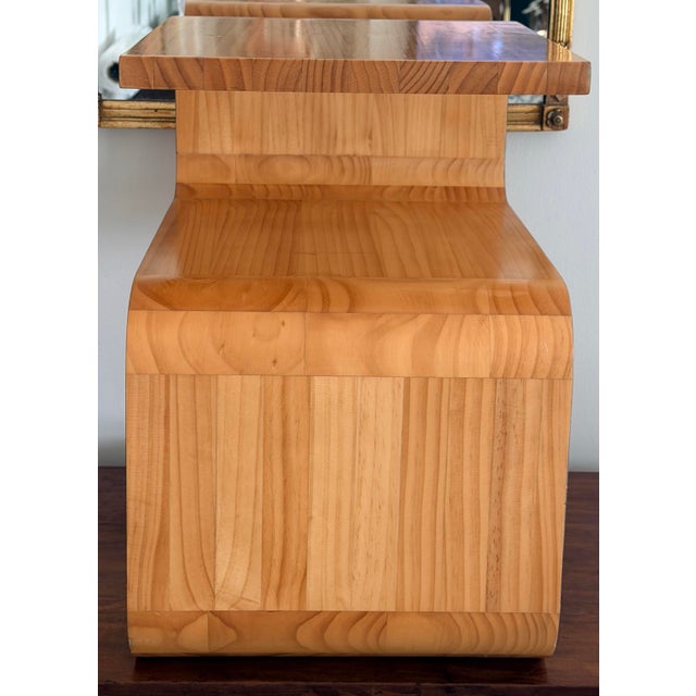 Wood Modern Scandinavian Alvar Aalto Style Zigzag Side Table For Sale - Image 7 of 12