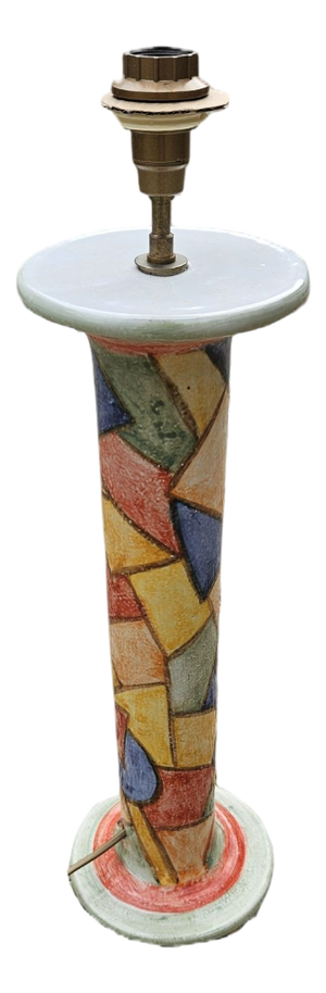 Large Vintage French Ceramic Lamp by Jean-Claude Monange XXeme, 1990s