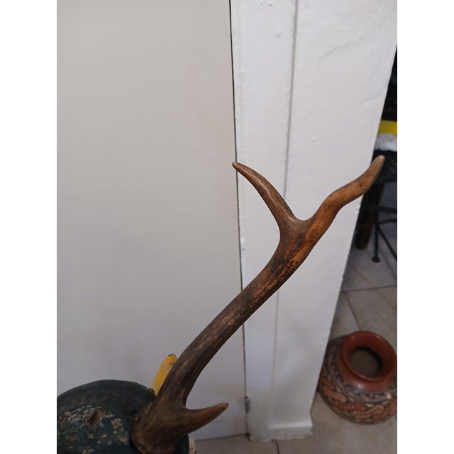 F-031 Antique Indonesian "Manjangan" Double-Face Mask With Authentic Antlers - Early 20th Century F014 For Sale In Tampa - Image 6 of 10