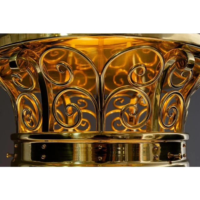 Large Art Deco Ceiling Lamp with Original Opal Glass Shade, Vienna, 1920s For Sale - Image 13 of 18