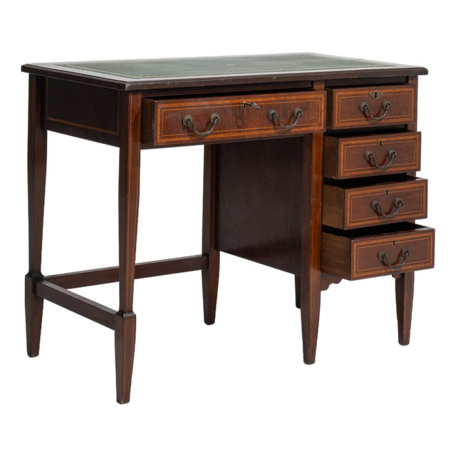 Edwardian Desk With Leather Top For Sale
