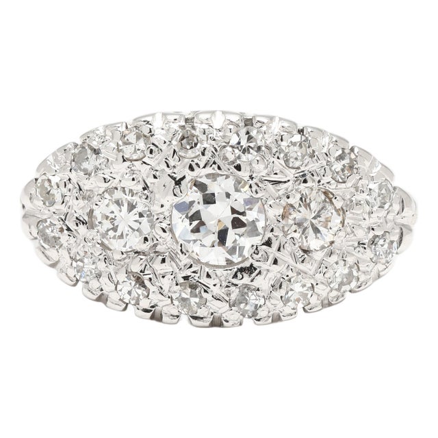 Princess .75ctw Diamond Ring, 14k White Gold, Ring Size 5.25 For Sale