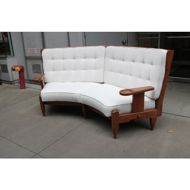 1960s Modernist Oak Sofa Designed by Guillerme et Chambron For Sale - Image 12 of 14
