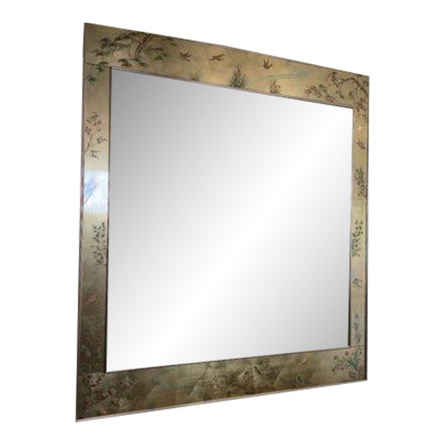 Vintage La Barge Chinoiserie-Style Brass Gilt Frame Mirror For Sale