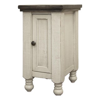 Stonegate Two-Tone Solid Pine Rustic Side Table For Sale
