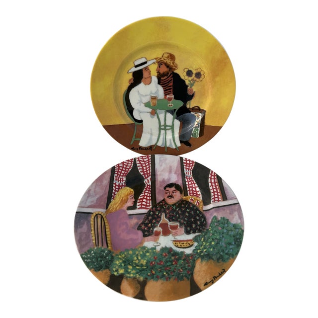 1980s Guy Buffet Collection Plates, a Pair For Sale