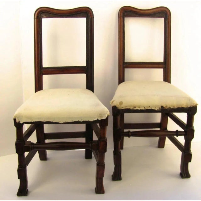 Spanish 19th Century Country Spanish Foot Side Chairs - a Pair For Sale - Image 3 of 9
