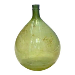 Large Antique Green Glass Wine Bottle