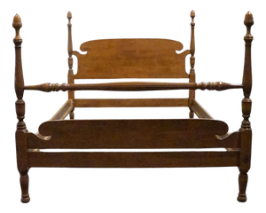 Ethan Allen / Baumritter Heirloom Nutmeg Maple Colonial Early American Full Size Four Poster Bed 588