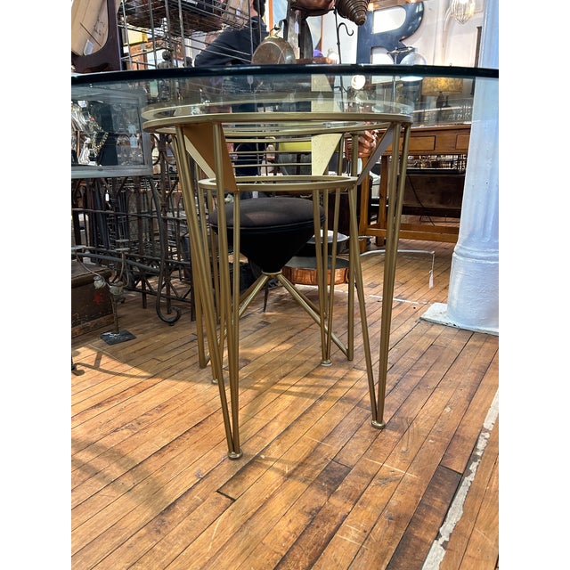 Gold Minson Midcentury Modern Round Table and 4 Chairs For Sale - Image 8 of 13