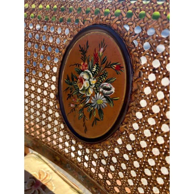 Late 20th Century English Adam’s Style Painted Cane Armchair For Sale - Image 13 of 16