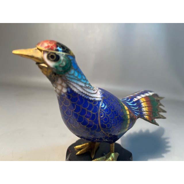 Pair Cloisonne Pheasants Large Chinese Sculpted Gilt Birds Qing Dynasty For Sale In Providence - Image 6 of 7