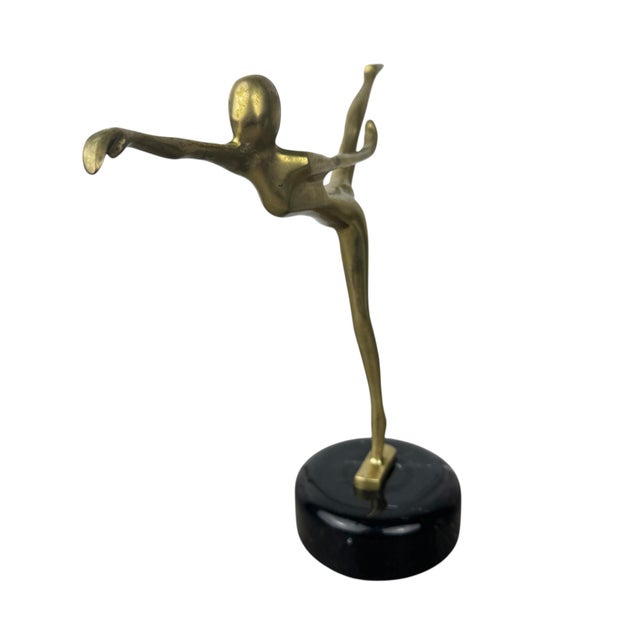 Gold Vintage Brass Arabesque Ballerina Dancer For Sale - Image 8 of 11
