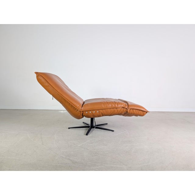 Metal Epos Free Motion Armchair in Cognac Brown Leather from Koinor For Sale - Image 7 of 15