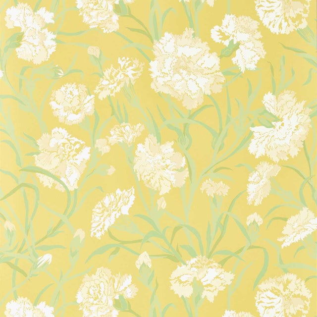 Harlequin Fleur de Joie Wallpaper in Chalk/Clover/Honey - a Sample For Sale