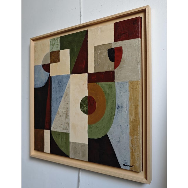 Contemporary Double Jeu, Contemporary Geometric Abstract Oil Painting, Framed by Sophie Dumont For Sale - Image 3 of 10