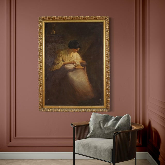 Spanish Artist, Interior Scene, 1920, Oil on Canvas, Framed For Sale - Image 11 of 16