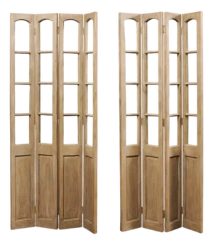 English Antique Mirror-Paneled Tall Screens - a PAir