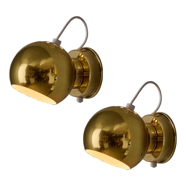 1970s Goffredo Reggiani 'Eyeball' Adjustable Perforated Metal Wall Lamps - a pair For Sale
