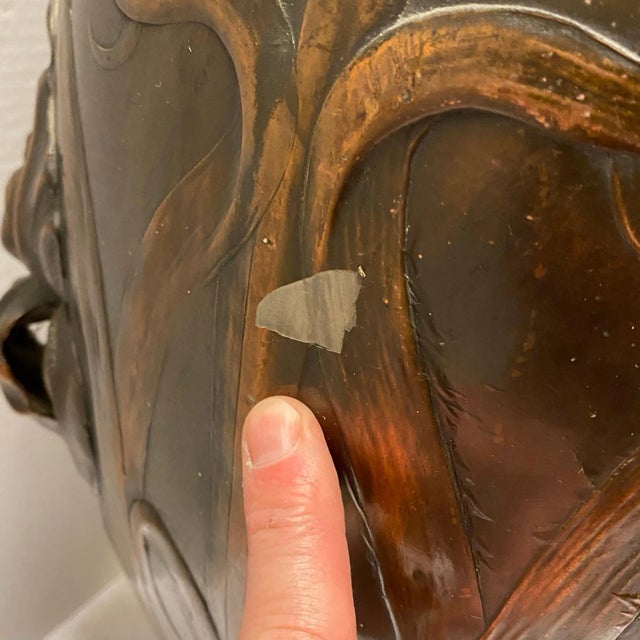 Large Francois Moreau Art Nouveau Metal Vase For Sale - Image 4 of 12