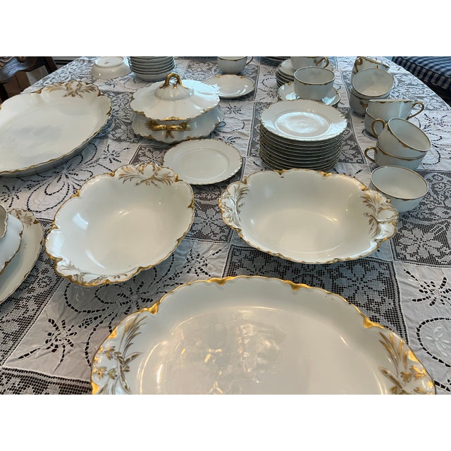 Metal 1900s Limoges Haviland Ranson Gold Pattern Service for 12 Set - 66 pcs For Sale - Image 7 of 11