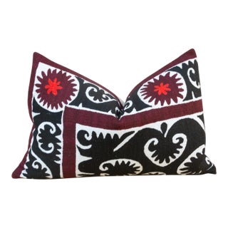 Rozi Bukhara Suzani Lumbar Pillow For Sale