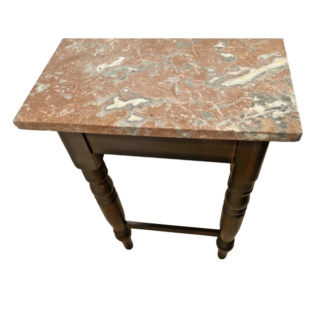 Late 19th Century Victorian Marble-Top Console Table With Spool Turned Legs For Sale In Palm Springs - Image 6 of 11