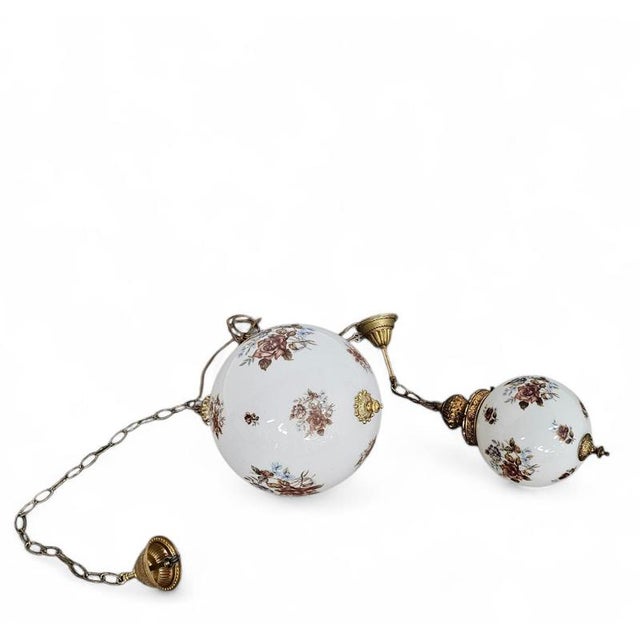 1970s Louis XV Hall Lamps in Glass and Brass, Belgium, 1970s, Set of 2 For Sale - Image 5 of 18