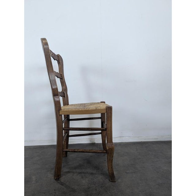 Textile Louis XV Style Straw-Seated Chairs, Set of 4 For Sale - Image 7 of 9