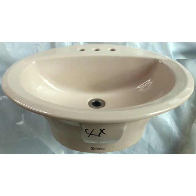 American 1972 Vintage American Standard Beige/Sand Colored Porcelain Drop-In Sink For Sale - Image 3 of 10