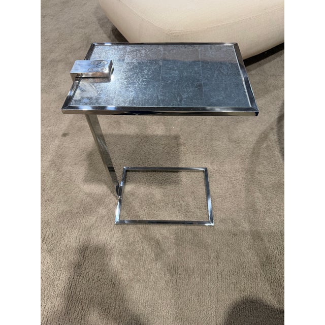 Minimalism Restoration Hardware Franz Eglomise Side Table For Sale - Image 3 of 7