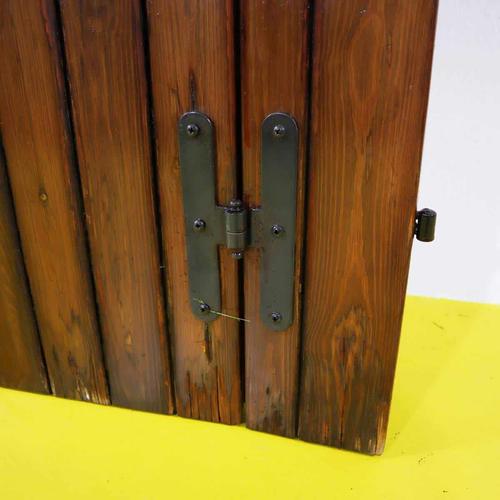 Rustic Pine Double Slatted Door with Hardware For Sale - Image 10 of 11