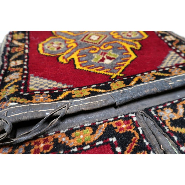 Textile 1930s, Handmade Vintage Collectible Turkish Yastik Saddle Bag Rug For Sale - Image 7 of 13