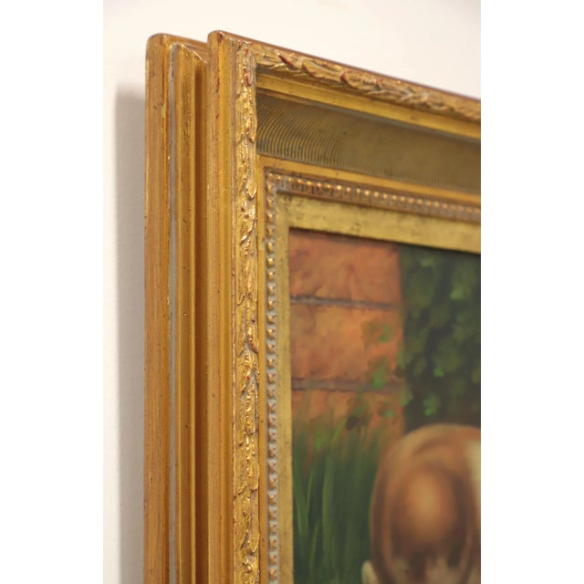 20th Century Original Oil on Canvas Painting - Bunnies - Signed C. Buronson For Sale - Image 4 of 9