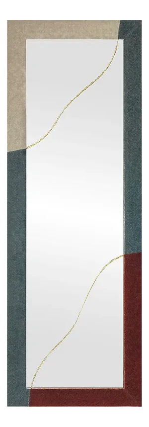 Divine Mirror with Upholstered Frame in Yeti Mohair