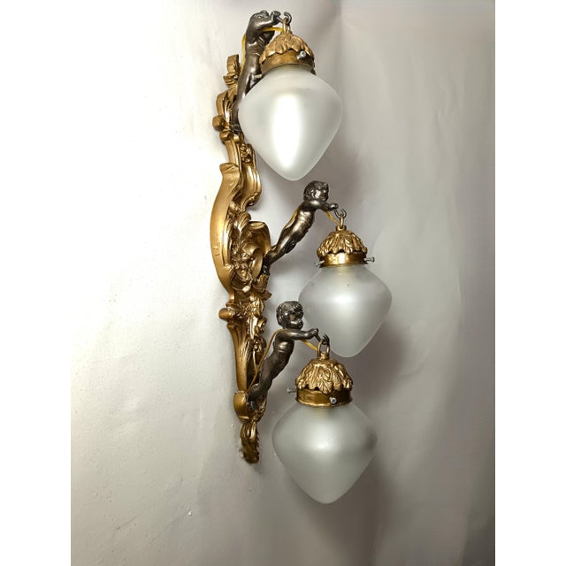 Large Vintage Napoleon III Style Wall Light, 1950s For Sale - Image 10 of 17
