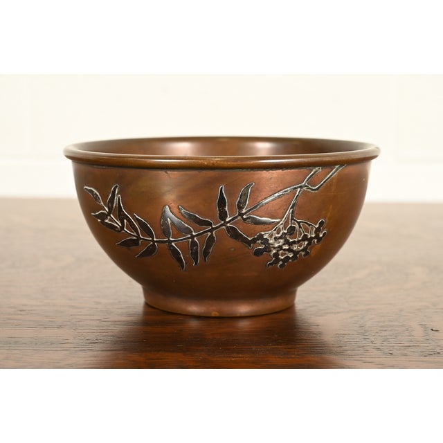 Heintz Arts & Crafts Sterling Silver on Bronze Footed Bowl For Sale - Image 15 of 15