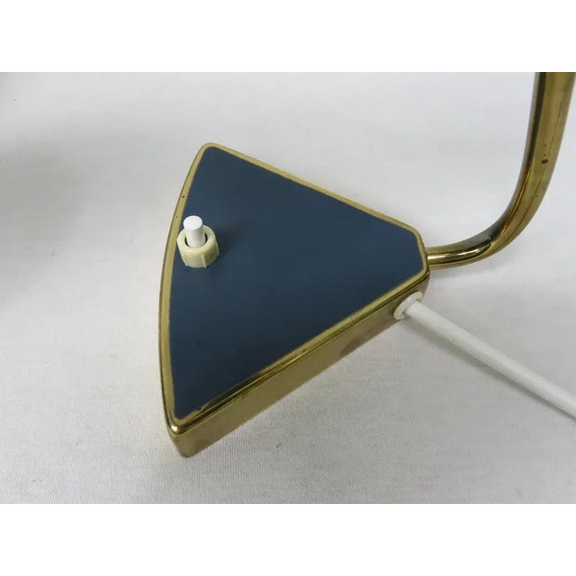 Small Red and Blue Brass Bedside Table Lights, 1950s, Set of 2 For Sale - Image 18 of 18