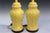 Pair of Vintage 1970s Pottery Palm Beach Regency Atomic Yellow Table Lamps For Sale - Image 4 of 9