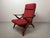 Mid-Century Teak Lounge Chair with Burgundy Red Fabric Upholstery attributed to Topform, Netherlands, 1960s For Sale - Image 9 of 10