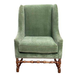 Dennis and Leen Louis XIII Fireside Wingback Bergere Chair For Sale
