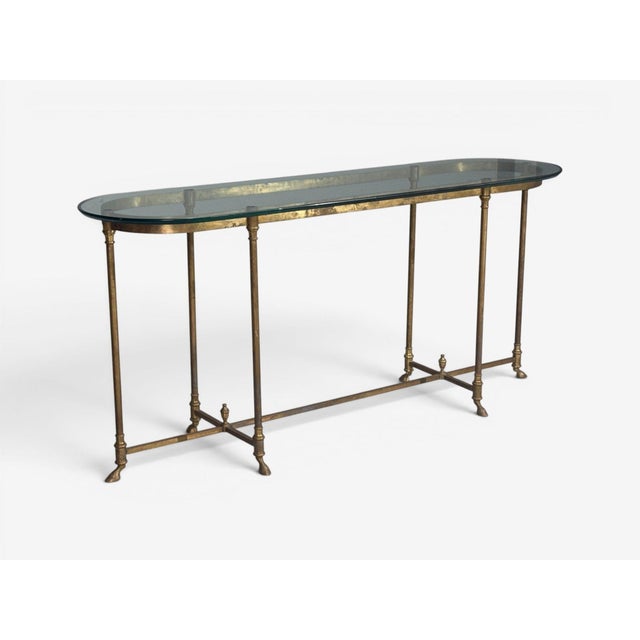 LaBarge, German Modern, Console Table, Brass, Glass, Germany, 1970s For Sale - Image 4 of 12