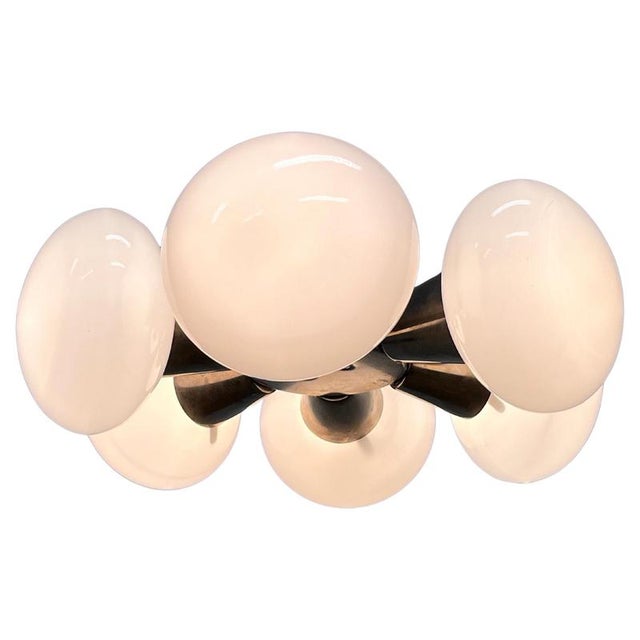 Cream Vintgae Chrome Pendant Light, 1970s For Sale - Image 8 of 8