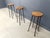 Rustic Wrought Iron Bar Stools, 1960s, Set of 3 For Sale - Image 3 of 12