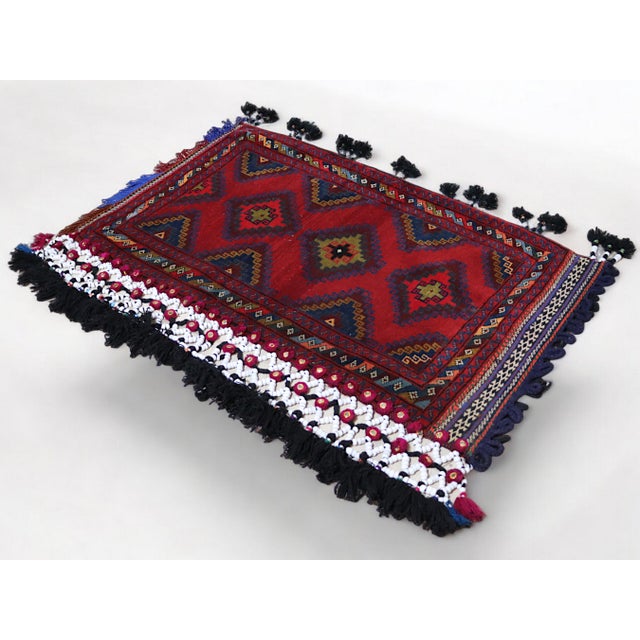 Vintage Afghan Nomad Rug Seat Cushion Cover, 1970s For Sale - Image 13 of 18