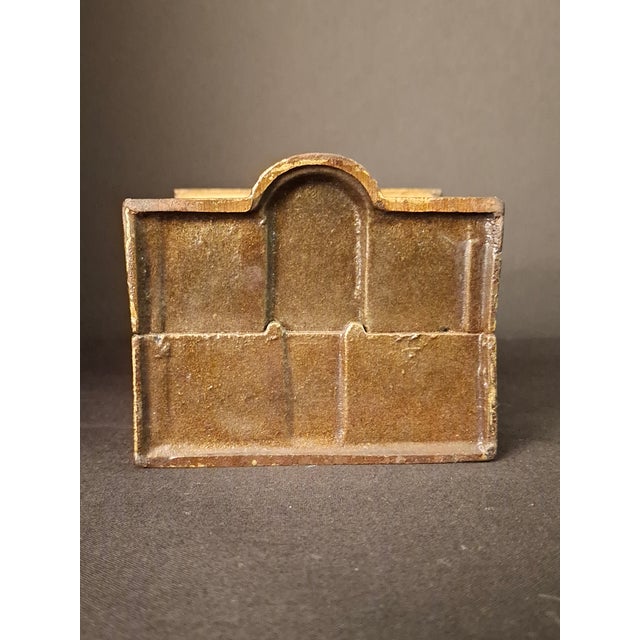 Antique Cast Iron Roof Bank J&e Stevens Architectural Building Still Coin Savings Bank Gold Paint C. 1890 For Sale - Image 18 of 18