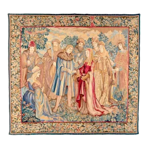 19th Century Antique "Marriage of Ruth " Brussels Tapestry