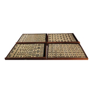 Museum-Quality Antique Mahjong Set From the 1920s in Bone and Bamboo For Sale